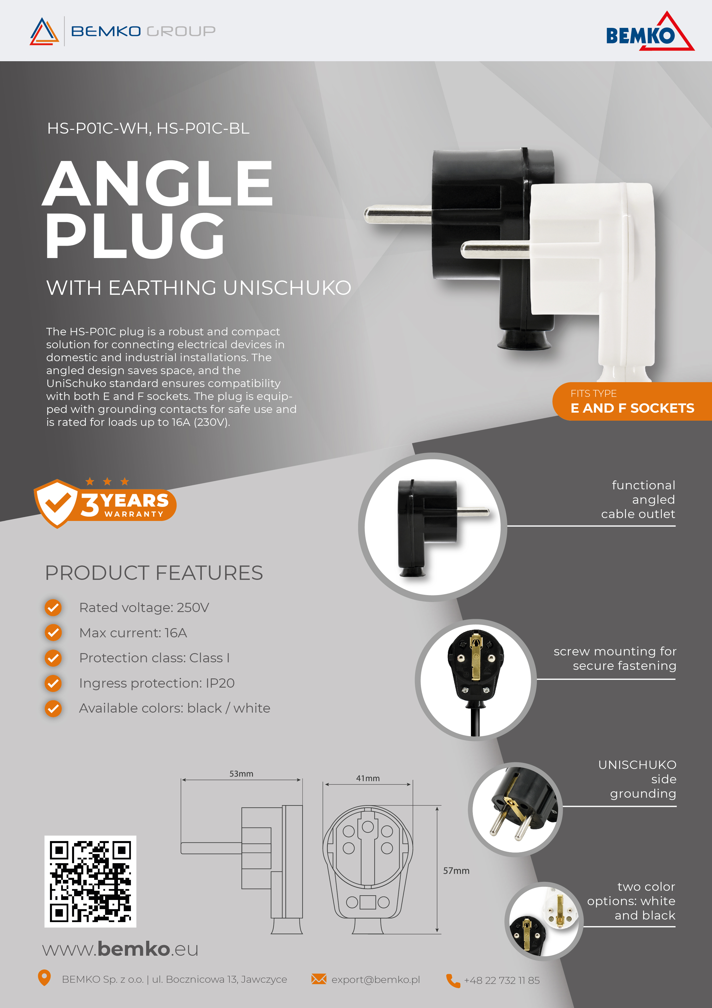 Angled Plug with Grounding – NEW!